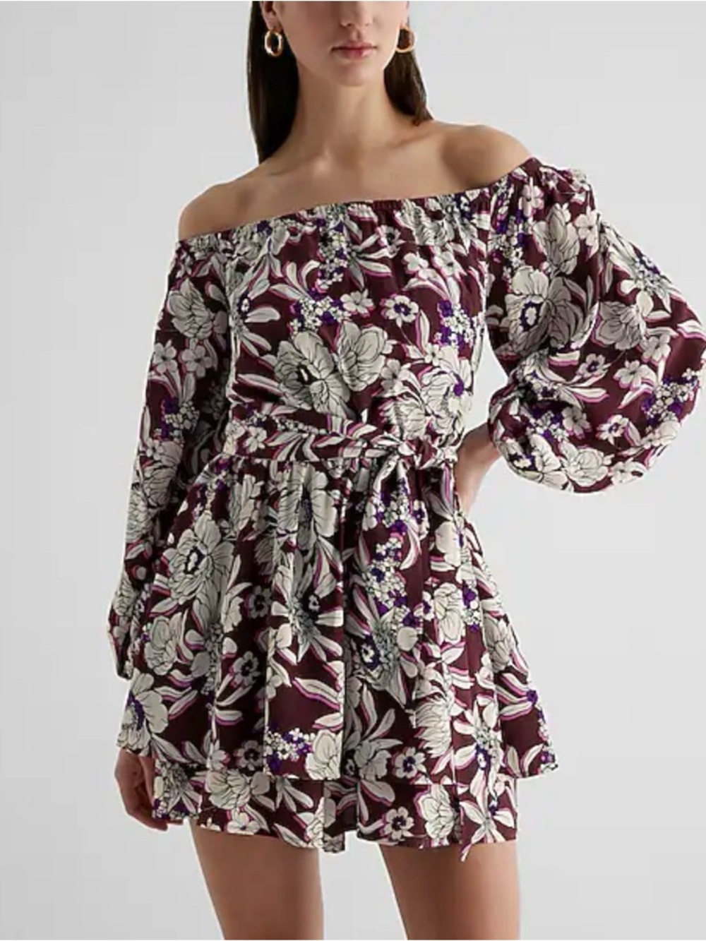 Express Floral Off The Shoulder Romper